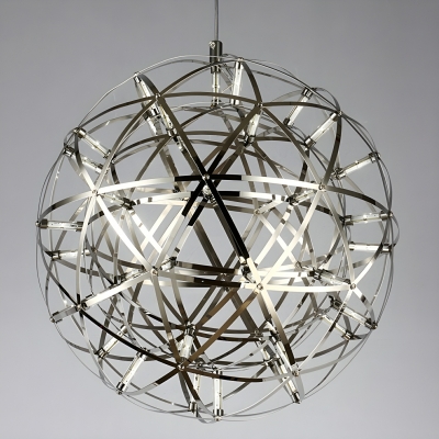 Modern Chrome Pendants with Round Canopy and LED Bulbs, Hanging Globe Pendant with Adjustable Length