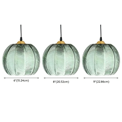 Modern Green Glass Pendant Light with Adjustable Hanging Length