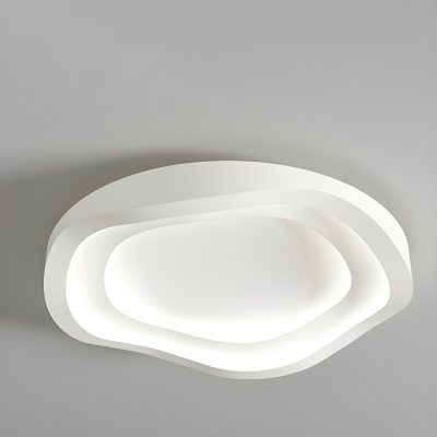 Modern LED Flush Mount Ceiling Light in White Shade for Residential Use