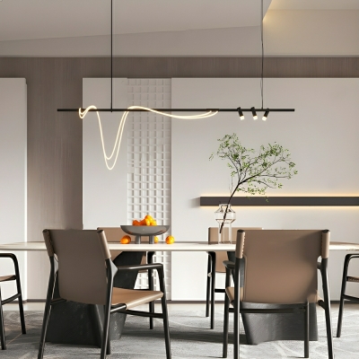 Modern LED Linear Island Light with Adjustable Hanging Length