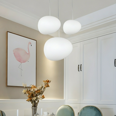 Elegant White Glass Pendant Light with Round Canopy and Frosted Glass Shade for Modern Décor