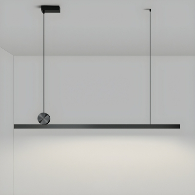 Modern Black Linear Island Light Sleek Acrylic Shade with LED Bulbs