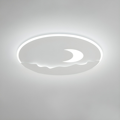 Modern Flush Mount LED Ceiling Light with White Acrylic Shade for Residential Use