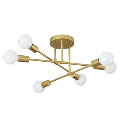 Modern Sputnik Iron Chandelier with Adjustable Hanging Length in Metal