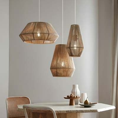 Stylish Modern Rattan Pendant Light with Adjustable Hanging Length and Easy Cord Installation