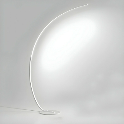 Elegant White Iron Floor Lamp with LED Bulb and Rocker Switch