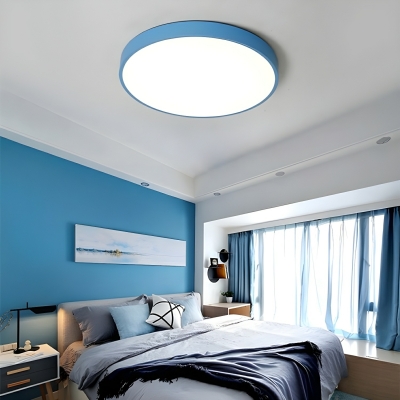 Minimalist Metal Flush Mount LED Ceiling Light in Modern Cylinder Design