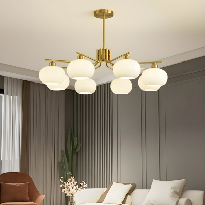 Modern Glass Globe Chandelier with Clear Shades and LED Light for Residential Use