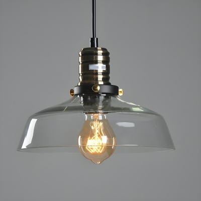 Modern LED Pendant Light with Clear Glass Shade - Industrial Style