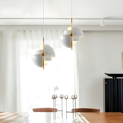 Modern Metal Pendant Light with Adjustable Hanging Length and Iron Shade
