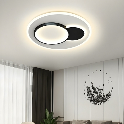 Modern Cast Iron LED Flush Mount Ceiling Light with Ambient Iron Shade