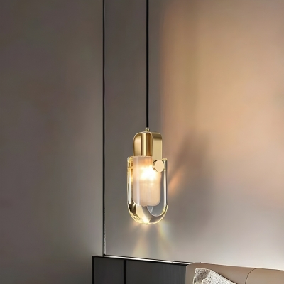 Modern Clear Crystal Pendant with Adjustable Hanging Length and LED Bulb