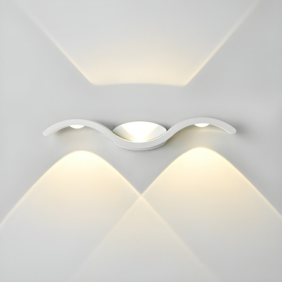 Modern Hardwired Linear Metal Wall Lamp with White Aluminum Shade