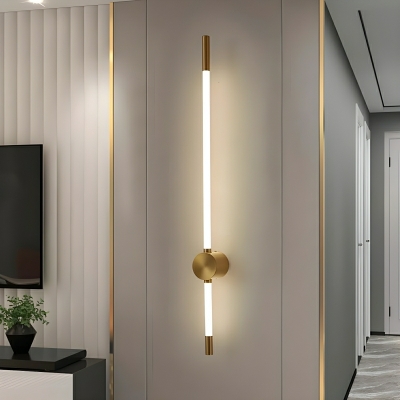 Modern LED Wall Lamp with Metal Shade and Ambient Lighting for Residential Use