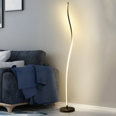 Sleek Linear LED Floor Lamp with White Iron Shade for Modern Stylish Living