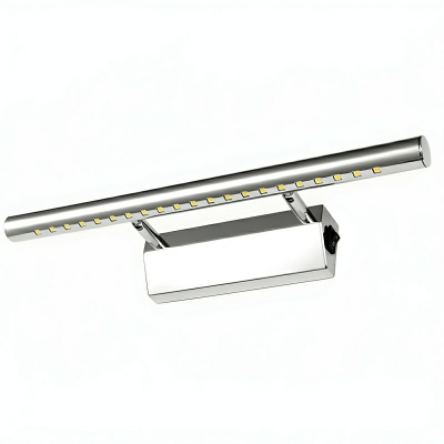 Sleek Silver Metal Linear Vanity Light with Adjustable LED Bulbs for Modern Living Spaces