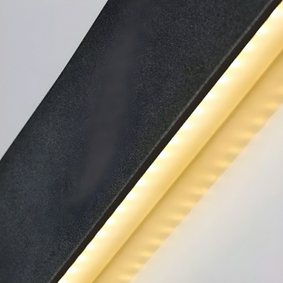 Modern Black 1-Light LED Wall Lamp with Metal Linear Fixture
