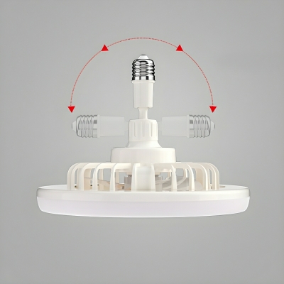 Modern Ceiling Fan with Remote Control, Flush Mount, White Plastic Blades, Integrated LED Light