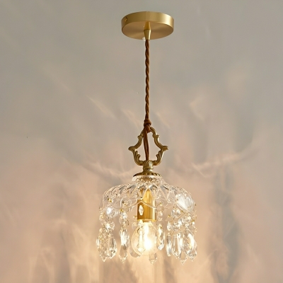 Modern Gold Pendant Light with Adjustable Hanging Length and Clear Glass Shade