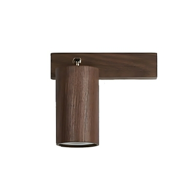 Modern Hardwired 1-Light Wooden Wall Lamp with Downward Solid Wood Shade