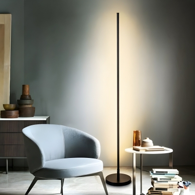 Sleek Metal LED Floor Lamp with Foot Switch and White Fabric Shade