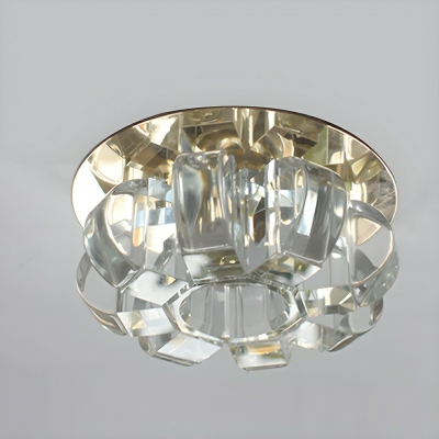 Stunning Crystal Flush Mount LED Ceiling Light with Clear Shade for Modern Style Homes