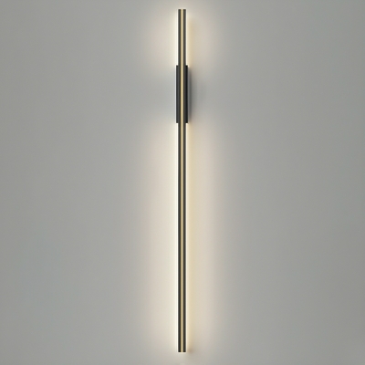 Black Metal Linear LED Wall Lamp with Rocker Switch - Modern Style for Residential Use