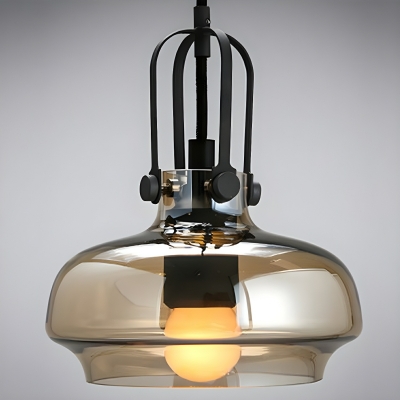 Industrial White Glass Pendant Light with Adjustable Hanging Length