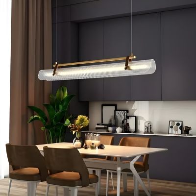 Modern 1-Light Acrylic Island Pendant with Adjustable Hanging Length