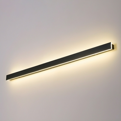 Modern Black 1-Light LED Wall Lamp with Metal Linear Fixture
