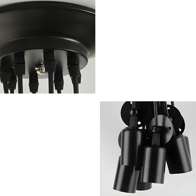 Modern Black Iron Globe-Shaped Chandelier with Adjustable Hanging Length