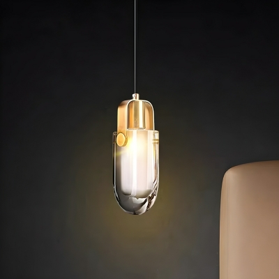 Modern Clear Crystal Pendant with Adjustable Hanging Length and LED Bulb