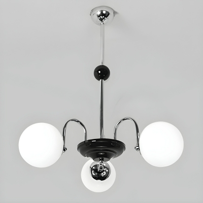 Modern Clear Glass Globe Chandelier with LED Bulbs and Adjustable Hanging Length