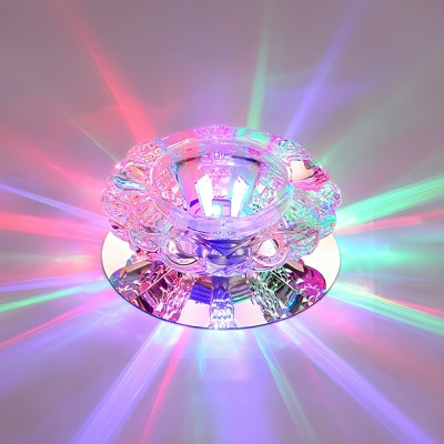 Modern LED Crystal Flush Mount Ceiling Light with Clear Shade for Residential use