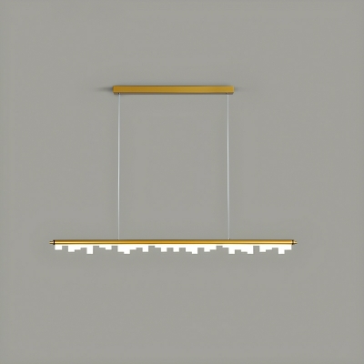 Modern Linear Island Light with Adjustable Hanging Length, Acrylic Shade