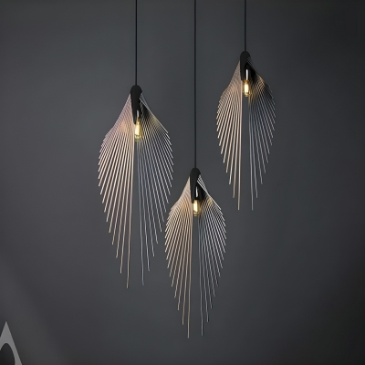 Modern Metal Pendant Light with Adjustable Hanging Length and Cord Mounting