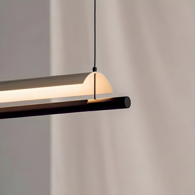Elegant White Acrylic Island Pendant - Modern LED Linear Light