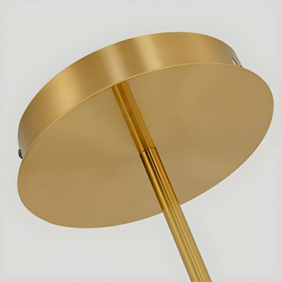 Modern Gold Geometric Island Light with Clear Silica Gel Shade