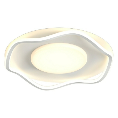 Modern White LED Flush Mount Ceiling Light with Acrylic Shade - Ideal for Residential Use