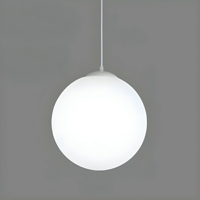 Modern White Metal Pendant Light with Adjustable Hanging Length and Round Canopy