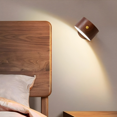 Modern Wooden LED Wall Lamp with Remote Control Stepless Dimming