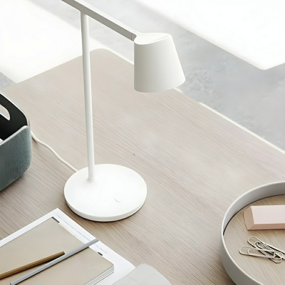 Elegant White Light LED Table Lamp for Modern Homes with Barrel Shaped Shade