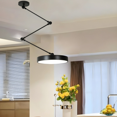 Modern Acrylic Cylinder Pendant Light with Adjustable Hanging Length and Round Canopy