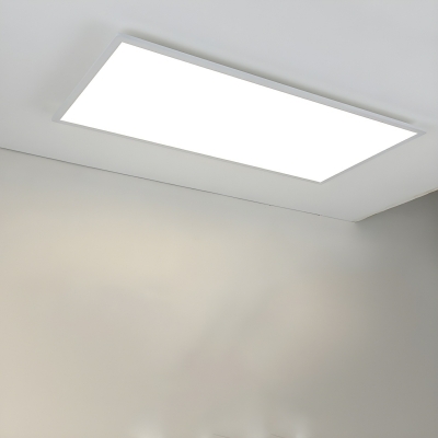 Modern flush mount white LED ceiling light with aluminum shade