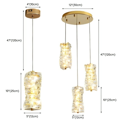 Modern Geometric Crystal Pendant Light with Adjustable Hanging Length