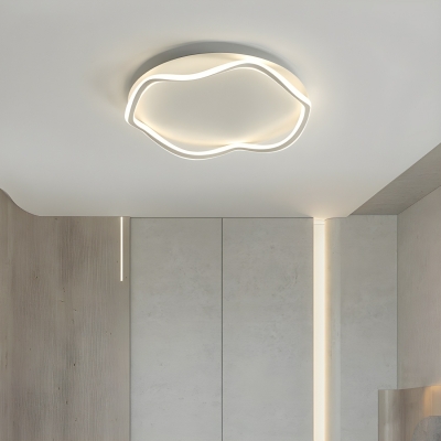 Modern LED Rubber Flush Mount Ceiling Light with White Shade, Perfect for Residential Use