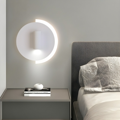 Modern Metal LED Wall Lamp with 2 Lights, White Iron Shade, Hardwired, for Residential Use