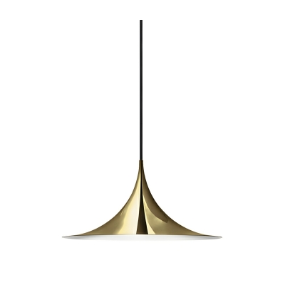 Modern Metal Saucer Pendant Light with Adjustable Hanging Length and Iron Shade