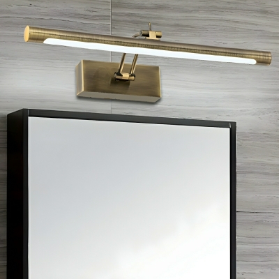 Modern Vanity Light in Straight Metal Shape with White Light LED Bulbs