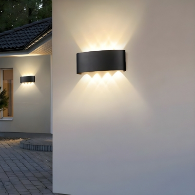 Modern Warm Light Geometric Wall Sconce - Clear Glass Shade - Up & Down Lighting